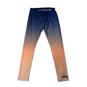 adidas neo Women’s Ombre Ankle Leggings M Blue/Pink Elastic Waist Stretch